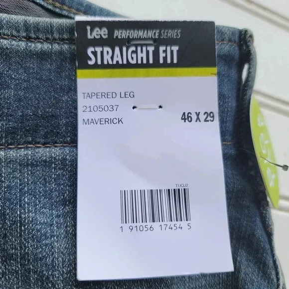NWT Lee Mens Big & Tall Extreme Motion Straight Fit Tapered Leg Jeans Blue 46x29 - Picture 4 of 13